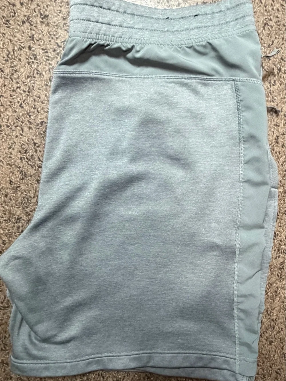 3x Loose Under Armour Grey Athletic Shorts with Navy Print